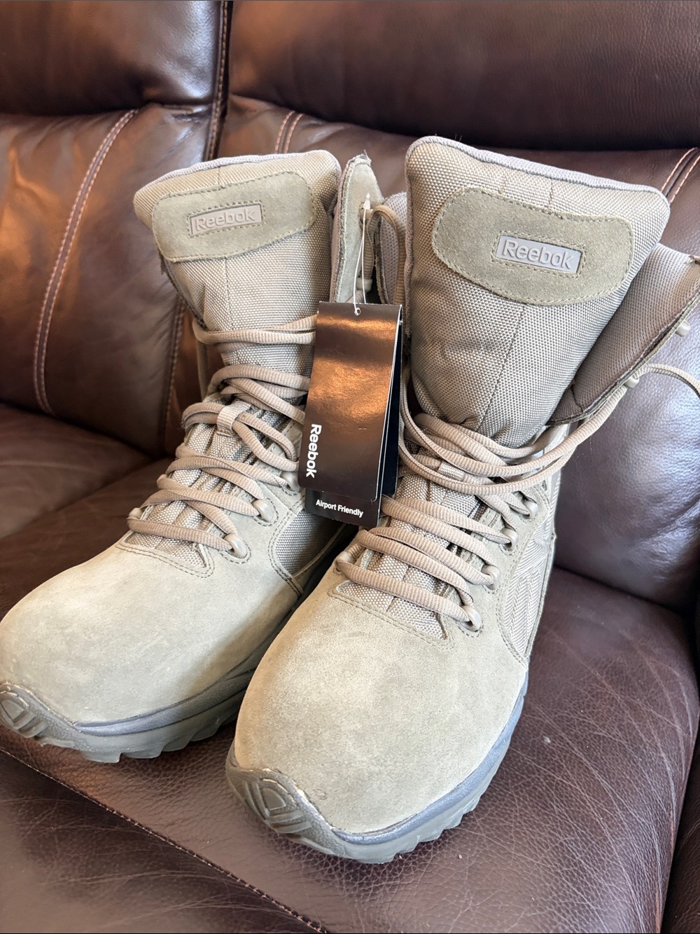 Reebok Men's ERT Waterproof Side-zip Tactical Boots in sage green. 13 Wide, NWT